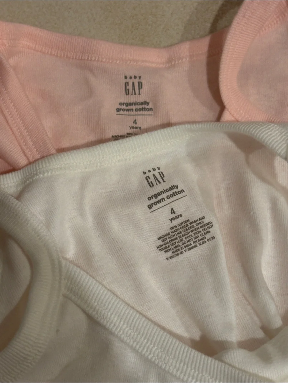 Lot of 2 Gap Kids Organically Grown Cotton Camisole Tank Tops